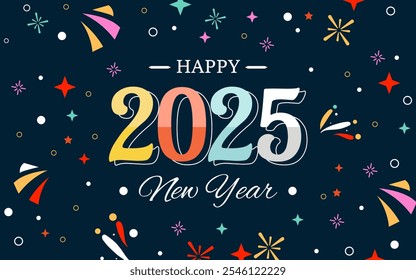  Nuevo año 2025 diseño plano de fondo