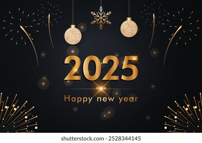 new year 2025 background with golden color