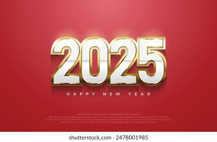 New Year 2025 background. New Year 2025 poster. New year 2025 vector premium design.