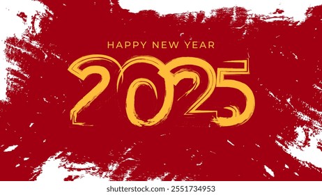 NEW YEAR 2025 BANNER CELEBRATION ABSTRACT ROUGH DIRTY BACKGROUND MODERN DESIGN. NEW YEAR GREETINGS AND INVITATIONS SIMPLE VECTOR