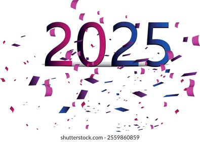 New Year 2025 Banner Design with Vibrant, Modern Typography, Festive Sparkles, and Stylish Abstract Background Perfect for Celebrations, Events, and Seasonal Greetings in High-Resolution.