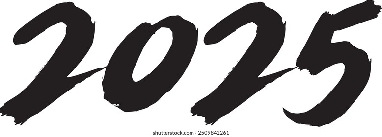 New Year 2025 Brush Character Calligraphy Written 