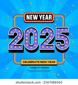 New Year 2025 Celebration Illusration