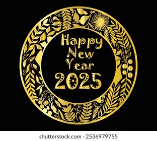  New Year 2025 Chinese typography of modern art design template for greeting card, poster, web banner. You can Set of 2025 Happy Chinese New Year calligraphy