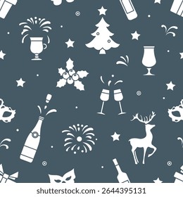 Nuevo año 2025 Navidades Vector sin patrón