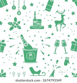 Ano Novo 2025 vetor de Natal padrão sem emenda
