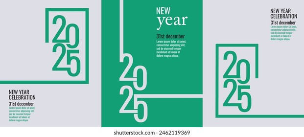 Neues Jahr 2025 Creative Concept Poster Set.
Design-Vorlage mit Typografie-Logo 2025 für Veranstaltungen,
Neues Jahr und Dekoration.
Müheloses Design für Karte, Branding, Banner