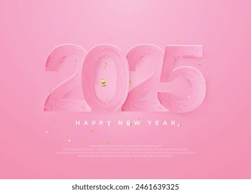 New Year 2025 design concept with beautiful pink coloring concept. 2025 vector premium design.