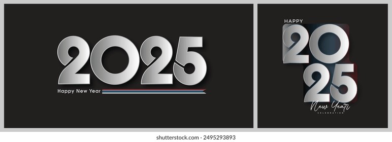 New Year 2025 design with unique retro style. Premium vector design for a New Year celebration.
