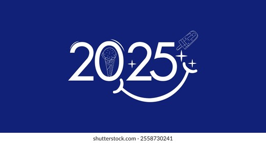 The New Year 2025 Food restaurant chefs'  logo social media banner poster cover design concept, Vector illustration