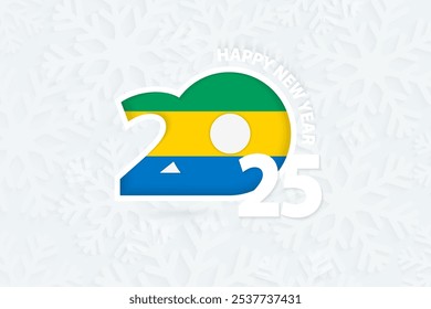 Ano Novo 2025 para Gabão em fundo floco de neve. Consultado em 21 de dezembro de 2015 "Greeting Gabon with new 2025 year" .