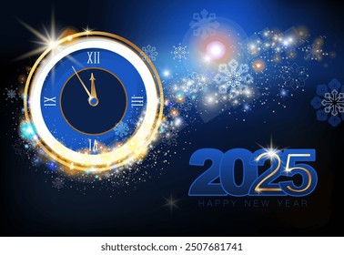 año nuevo, año, 2025, feliz, año 2025, año nuevo 2025, reloj, fondo, víspera, calendario, medianoche, año nuevo, número, brillante, abstracto, tiempo, doce, Fondo de pantalla, Vector, fiesta, brillo, flecha, tarjeta de felicitación