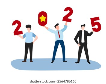 new year of 2025 illustration people art 