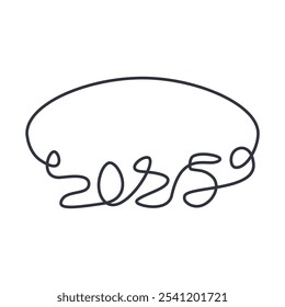 Neue Jahr 2025 Linie Vektorsymbol Vorlage Illustration