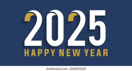 New year 2025 logo design with 3d effect typography