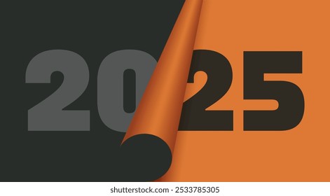 Logo del Nuevo año 2025. Ilustración vectorial. Boceto para la creatividad.