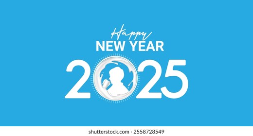 The New Year 2025 Milk drink Children food social media banner poster cover design concept, Vector illustration