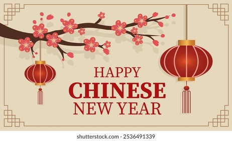 新年快乐 New Year 2025 modern art design set in red, gold and white colors for cover, card, poster, banner. Hieroglyphics mean Happy New Year and symbol of the Snake lunar new year