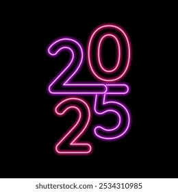 New Year 2025 Neon Effect