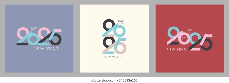 New Year 2025 number design. With a unique retro number design. Realistic vector for Happy New Year 2025 Background celebration.