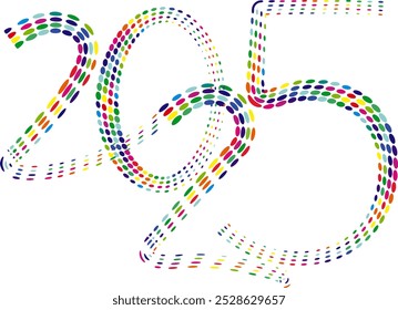New year 2025 with party colors