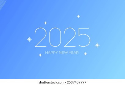 Nuevo año 2025 diseño de póster con números minimalistas