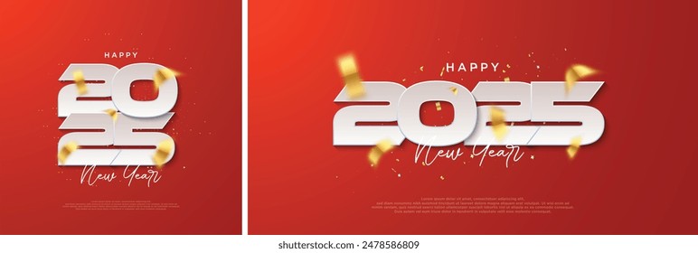 New year 2025 premium vector design. Elegant design with blur gold glitter. Vector design for a calendar, poster and book cover.