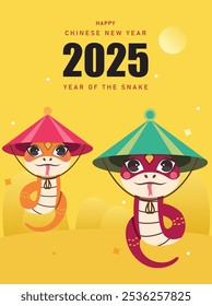 Neujahr 2025, Schlange 2025, Chinesisches Neujahr 2025 der Schlange Grußgrafik, Social Media