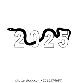 New Year 2025 with snake decoration which is the symbol of the year according to the Chinese calendar