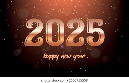 New year 2025 with sparkle particles  illustration vector design