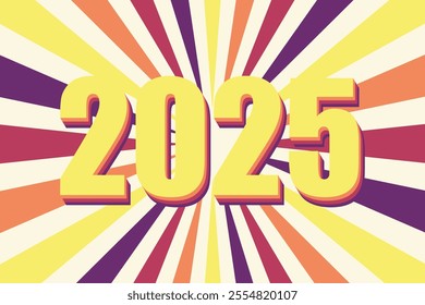 New Year 2025 text design. Vector illustration background for new year's eve and new year resolutions and happy wishes