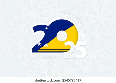 New Year 2025 for Tokelau on snowflake background. Greeting Tokelau with new 2025 year.