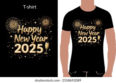 New Year 2025 t-shirt design , New Year  2025 celebration,