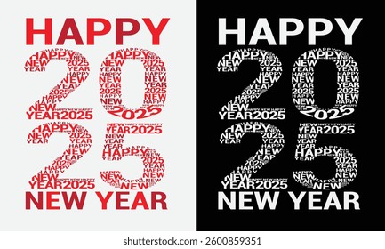 New year 2025 T-Shirt Design, Hand-Drawn Lettering Phrase, Calligraphy Graphic Typography, Handwritten Vector Sign, Perfect for Tees and More.

