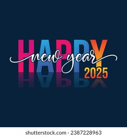 Diseño del logo de la tipografía de Año Nuevo 2025. Feliz diseño del logo de Año Nuevo 2025

