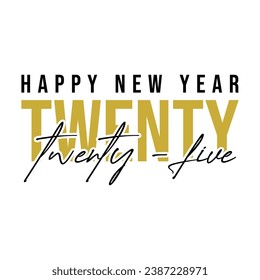 Diseño del logo de la tipografía de Año Nuevo 2025. Feliz diseño del logo de Año Nuevo 2025

