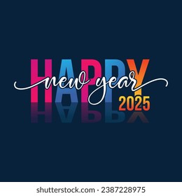 New year 2025 typography logo design. Happy new year 2025 logo design

