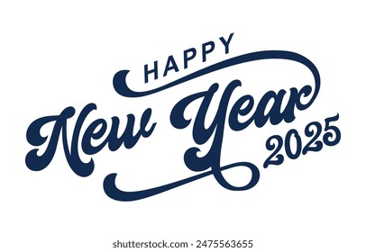 New year 2025 typography logo design. Happy new year 2025 logo design