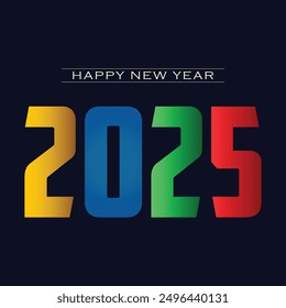 Neues Jahr 2025 Typografie Logo Design. Frohes neues Jahr 2025 Logo Design
