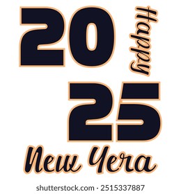 New year 2025 typography logo design. Happy new year 2025 logo design