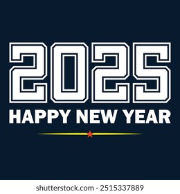New year 2025 typography logo design. Happy new year 2025 logo design