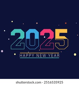 New year 2025 typography logo design. Happy new year 2025 logo design