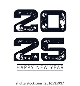 Nuevo año 2025 tipografía diseño de logotipo. Feliz año nuevo 2025 diseño de logotipo