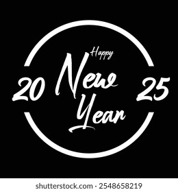 Projeto do logotipo da tipografia do ano novo 2025. Feliz ano novo 2025 logotipo design