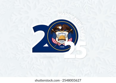 Ano Novo 2025 para Utah em fundo floco de neve. Consultado em 15 de dezembro de 2015 "Greeting Utah with new 2025 year" .