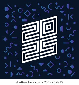 New year 2025, vector background with abstract geometric elements. Cover of business diary for 2025. Brochure or calendar cover design template.