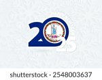 New Year 2025 for Virginia on snowflake background. Greeting Virginia with new 2025 year.