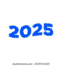 New year 2025 wavy text number design vector illustration isolated