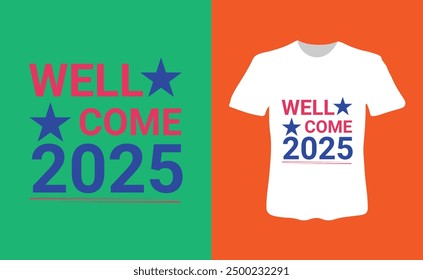 New Year 2025-Happy New Year-T Shirt Design Template-Quality T Shirt Design.