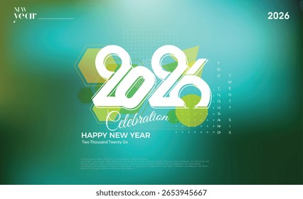 Fondo de Nuevo año 2026 con hermosos colores con un toque de colores oscuros y claros en combinación. Diseño para Anuncios, carteles y publicaciones en redes sociales 2026.